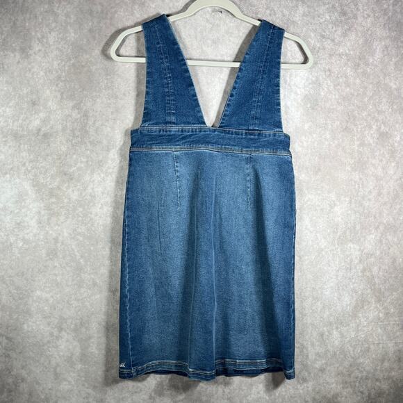 Levi's Skirtall Girls 12 Blue Denim Button Front Sleeveless V-Neck Casual School - Picture 6 of 11